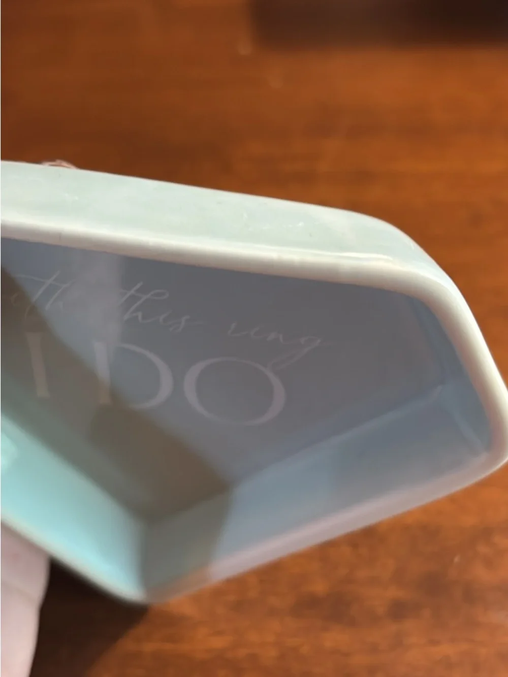 Ceramic Jewelry Dish 'I DO' in Light Blue by